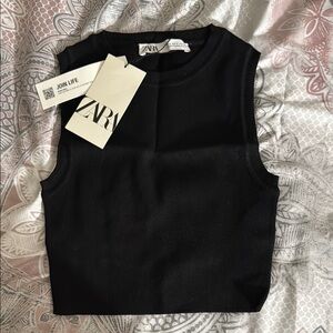 NWT Zara Black Crop Top